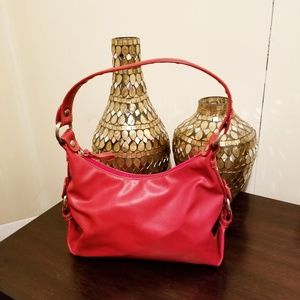 Tommy Hilfiger Red Vegan Leather Satchel Bag